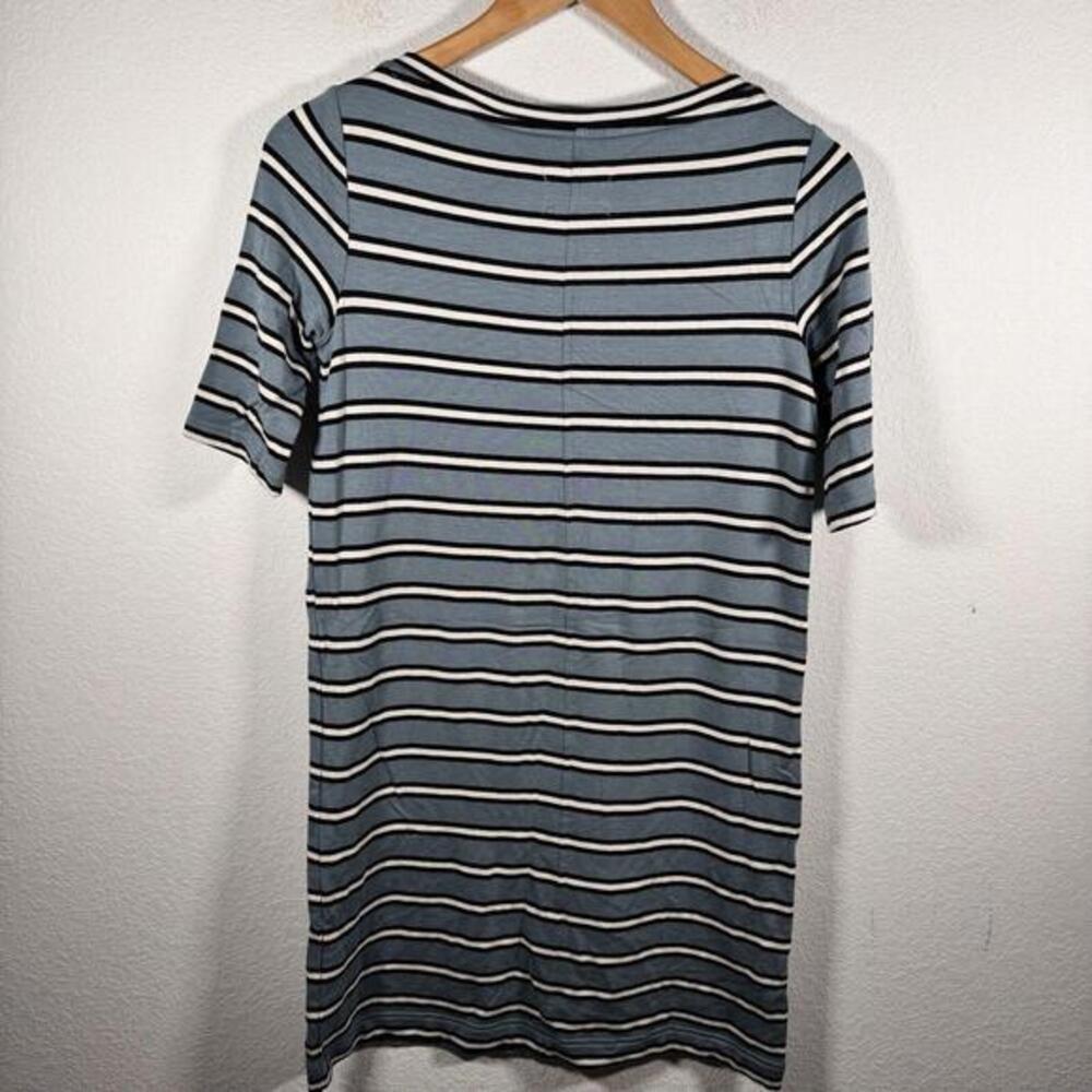 NWT Women's LOU & GREY Blue Striped Signature Soft Boatneck Dress Sz XS - Picture 2 of 3